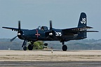 The beautifully restored F7F Tigercat back on the runway