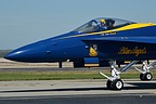 Blue Angels leader Cdr Tom Frosh waiving to the crowd