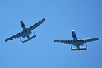 A-10C Thunderbolt II pair breaking for landing at Quonset State airport