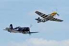 P-51D Mustang and FG-1D formation