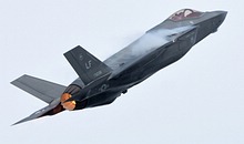 F-35A Lightning II producing some vapor clouds