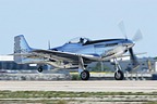 Andrew McKenna arriving with the P-51D Mustang for the USAF Heritage Flight
