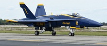 USN Blue Angels leader taxiing out for Saturday's display