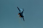 Dramatic shot of the Polish Air Force MiG-29 solo display