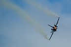 BAF F-16 Demo deploying the air brakes to turn with afterburner on