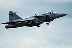 Hungarian Air Force Gripen C demo take-off