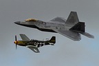 USAF F-22 Heritage Flight with P-51D Mustang