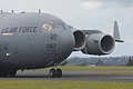 C-17 reversing thrust to slow down