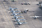 RNZAF 75th Anniversary Airshow flightline from the air