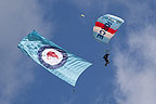 Kiwi Blue parachutist with the RNZAF flag