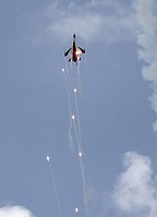 RSAF Black Knights popping flares