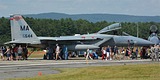 Massachusetts ANG 104th FW F-15C Eagle surrounded by DOD members and their families