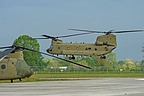 The CH-47F, serial #16-08201, is taking off with destination the Maniago range