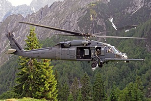 The 56th RQS HH-60G approaching to landing point