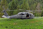 The 56th RQS HH-60G landed on the narrow grassy strip