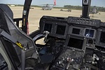 CV-22B Osprey glass cockpit, the grey wheel on the throttle under the thumb is the engine nacel tilt control