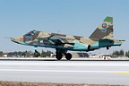 Azerbaijani Air and Air Defence Force's Su-25 blue 23 landing