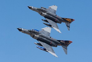 Low pass of the two F-4E-2020 Phantoms