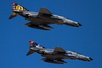 The two 111 Filo 'Panthers' F-4E-2020 Phantoms with their anniversary markings from 2019