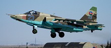 Azerbaijani Su-25 blue 23 take-off