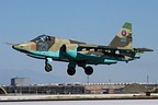 Azerbaijani Su-25 blue 23 landing