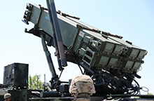 Soldiers with the 5th Battalion 7th Air Defense Artillery Regiment stand ready to conduct a quick-response missile transport and reload training in Koper, Slovenia, June 3, 2019 as part of the joint exercise Astral Knight 19. <br>(U.S. Army photo by Sgt. Erica Earl)