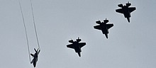 Saturday afternoon, May 25, 2019. The second batch of six F-35s arrive over Aviano AB. The first formation of four aircraft was followed by the remaining two aircraft in close distance. 