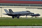 F-35A 15-5173 decelerating to the end of the runway after its landing. 