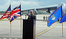 Lt. Gen. Jeffrey Harrigian, Deputy Commander, United States Air Forces Europe - Africa, principal spokesperson in the press conference.