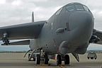 Special landing gear under the fuselage was designed by Boeing engineers so that the gear could maintain the alignment with the runway while the aircraft assumes the corrected angle for the wind direction during take-off and landing.