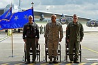 Lt. Gen. Jeffrey Harrigian, Col. Ron Cheatham and Lt. Col. Mike Esposito during the 501st CSW Public Affairs Officer's press brief.