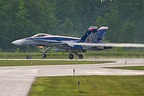 CF-18 Demo aircraft CF-188 188776 arrival at Lake Simcoe Regional Airport (CYLS), ON