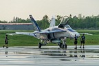 CF-18 Demo aircraft CF-188 188776 arrival at Lake Simcoe Regional Airport (CYLS), ON