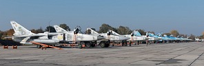 Ukrainian Air Force Su-24, Su-27, MiG-29 line-up