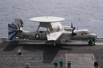 VAW-121 'Bluetails' E-2C Hawkeye preparing for launch