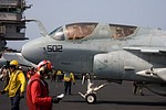 VAQ-140 'Patriots' EA-6B Prowler with lightning bolt mission marks