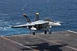 VFA-103 'Jolly Rogers' commander's F/A-18F Super Hornet landing