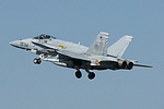 EF-18A+ taking off, note the subtle tiger marking