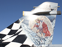 HAF Patron Saint Archangel Michael depicted on the tail of 332 Sqn Mirage 2000 EGM 239. This tailart was added for the celebration of 25 years of 332 Mira last year on November 14, 2014