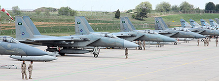 Royal Saudi Air Force F-15 Eagles line-up at BA133 Nancy-Ochey