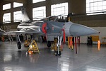 Raised Mirage 2000-5 Mk.2 534 inside the hangar of 331 Mira
