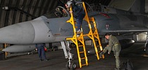 Boarding the Mirage 2000BGM 201 inside one of 332 Mira's shelters