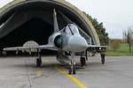 332 Mira Mirage 2000EGM 242 back in front of its shelter