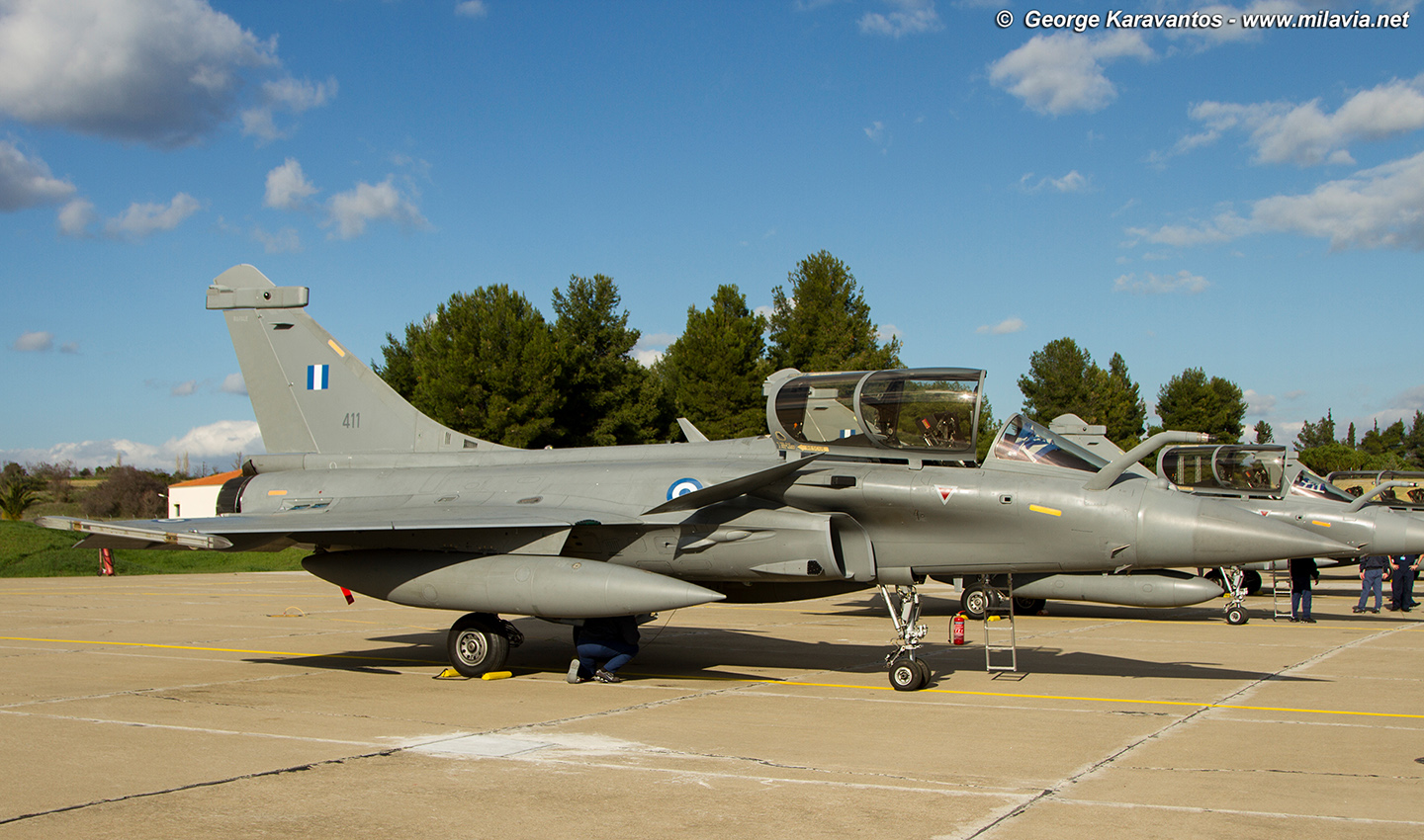 Arrival First Hellenic Air Force Rafales - Tanagra air base, Greece ...