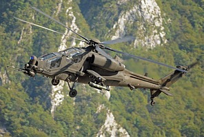 AH-129D Mangusta performs an overflight of the action area