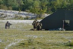 Elements of the 66° Reggimento Fanteria Aeromobile perform the operations to extract the pilots from the simulated AH-129 mock-up