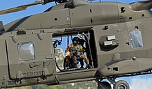 Close-up of the UH-90A M-134 gunner