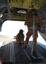 CH-47C loadmaster and gunner on the rear ramp