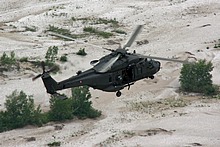 The UH-90A arriving at the scene at low-level