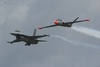Fouga Magister and F-16 formation